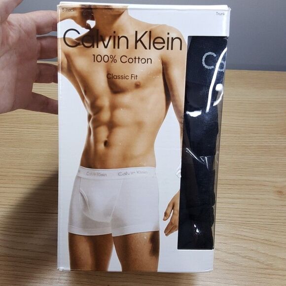 CALVIN KLEIN Boxer Brief Mens XL Black 5-Pack Low Rise 100% Cotton Classic Fit - Picture 2 of 6